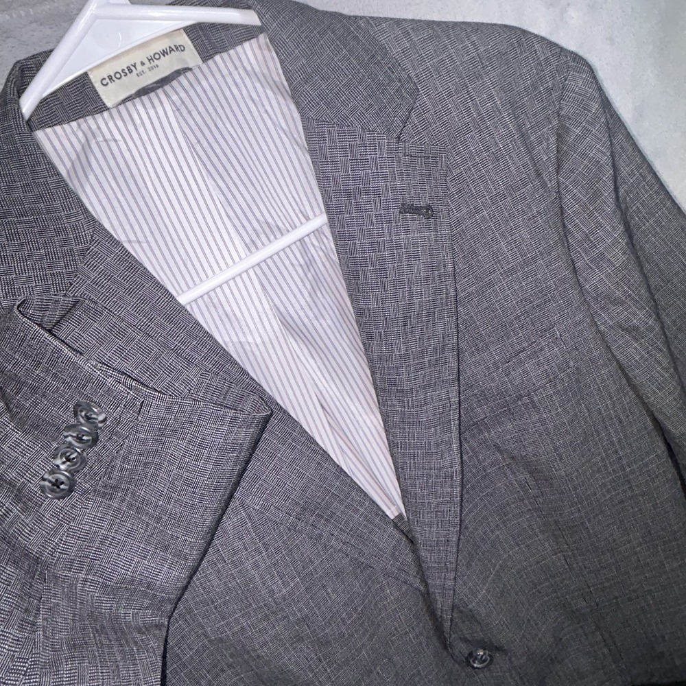 Crosby Howard Unstructured Blazer Men's M Tollegno 1900 Wool Stretch Gray